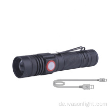 Neuankömmling EDC Dual Micro USB wiederaufladbare starke leichte Fleshlight Linterna einstellbarer Fokus High Beam Torch LED Taschenlampe